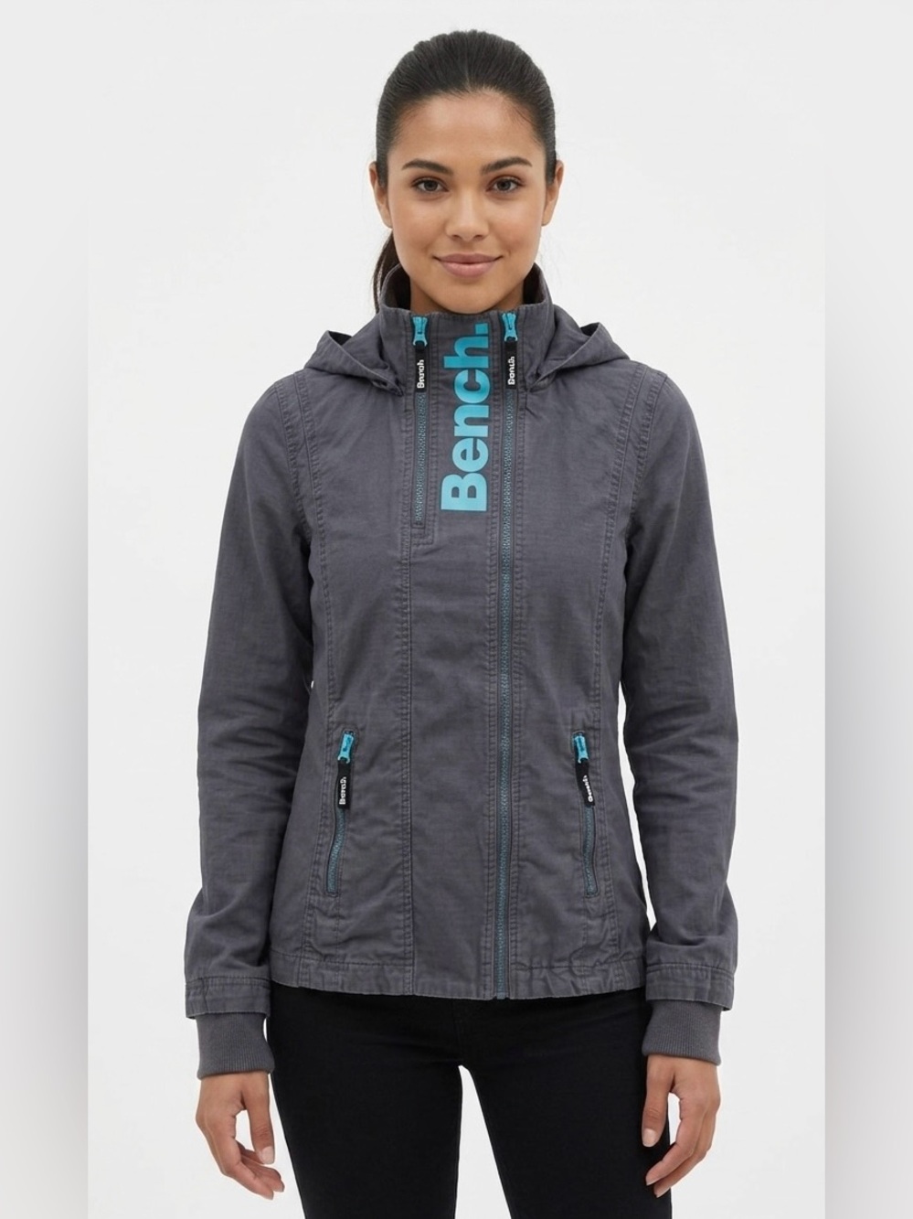 Bench Lightweight Jacket Grey/Blue Accents XS